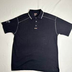 Harley Davidson Mens M Polo Shirt Black Made In U.S.A. 100% Cotton